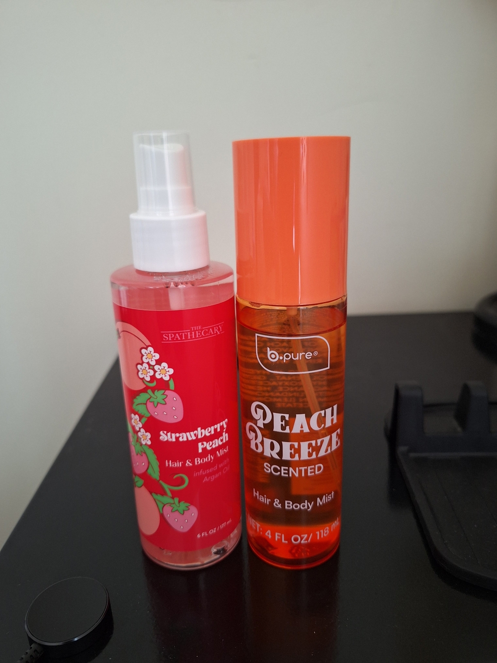 Strawberry Peach & Peach Breeze Hair & Body Mists - Pink & Orange